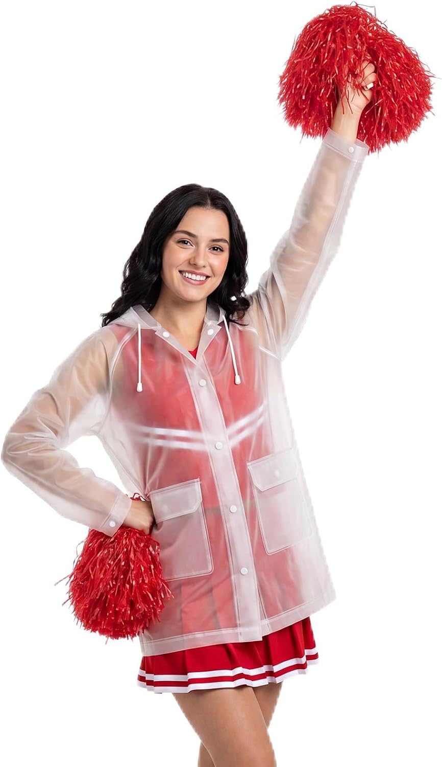 Janmercy Cheer Clear Rain Jacket with Detachable Hood
