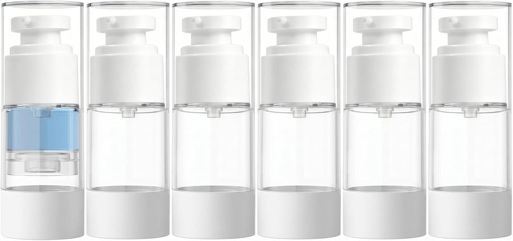 Clear Airless Pump Bottles, Vacuum Travel Cosmetic Containers