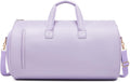 2 in 1 PU Leather Garment Bags for Men Women Suit Travel Bag