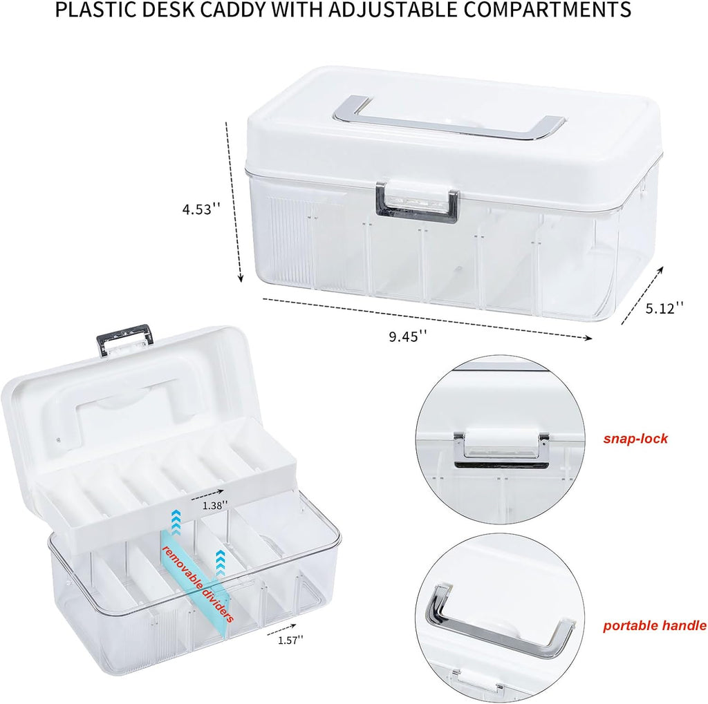 Large Cable Organizer Box with Lid and Wire Ties, Plastic