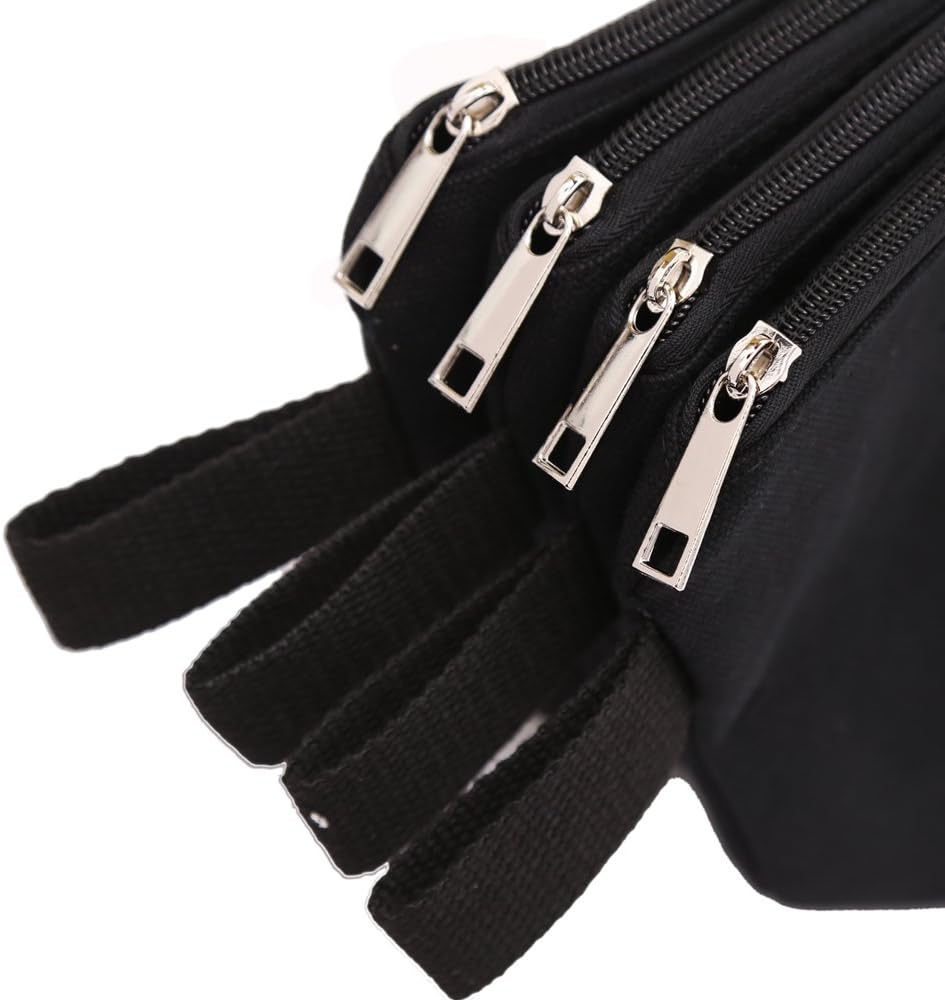 100% Cotton 16oz Heavy Duty Multi-Purpose Canvas Zipper Cosmetics Makeup Travel Toiletry Organizing Pouch 4-Pack