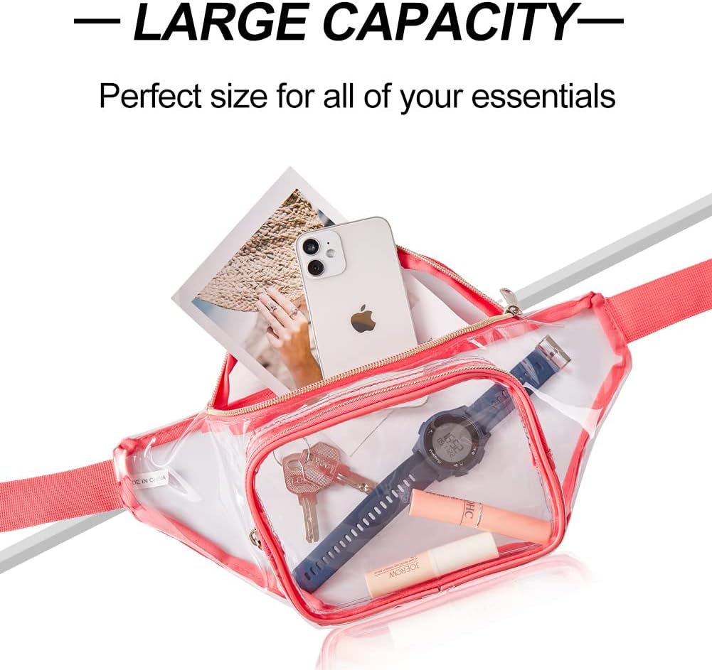 Clearworld Clear Fanny Pack Stadium Approved, Waterproof 3-in-1 Belt Bag