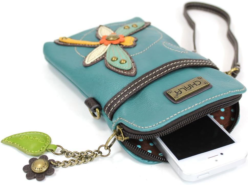 CHALA Garden Animal Collection Cell Phone Crossbody Purse-Women PU Leather/Canvas Multicolor Handbag with Adjustable Strap