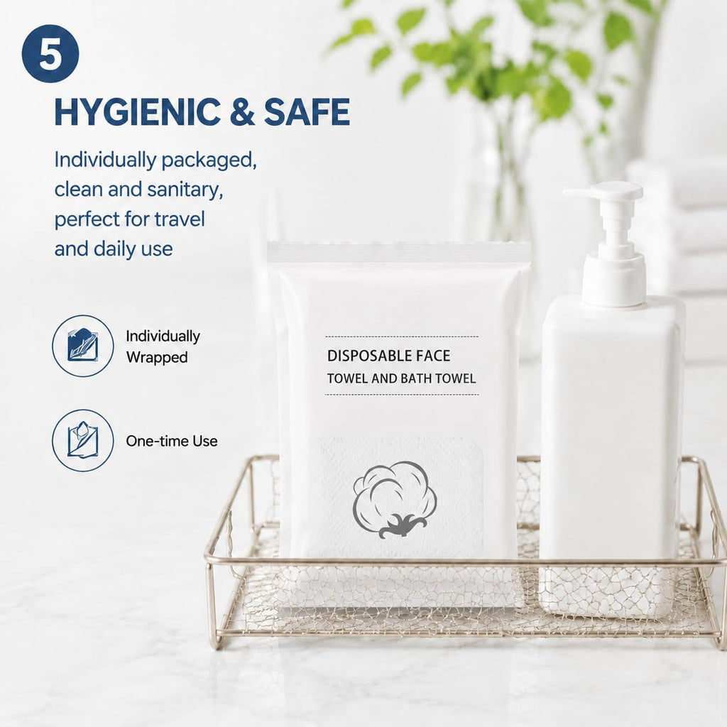 Disposable Bath Towels, 6 Pcs Large Travel Bath Towel 55 * 28 Inches, Travel Essentials Compressed Towel - Portable Disposable Washcloths for Beach Shower Hiking Swim Hotel Camping