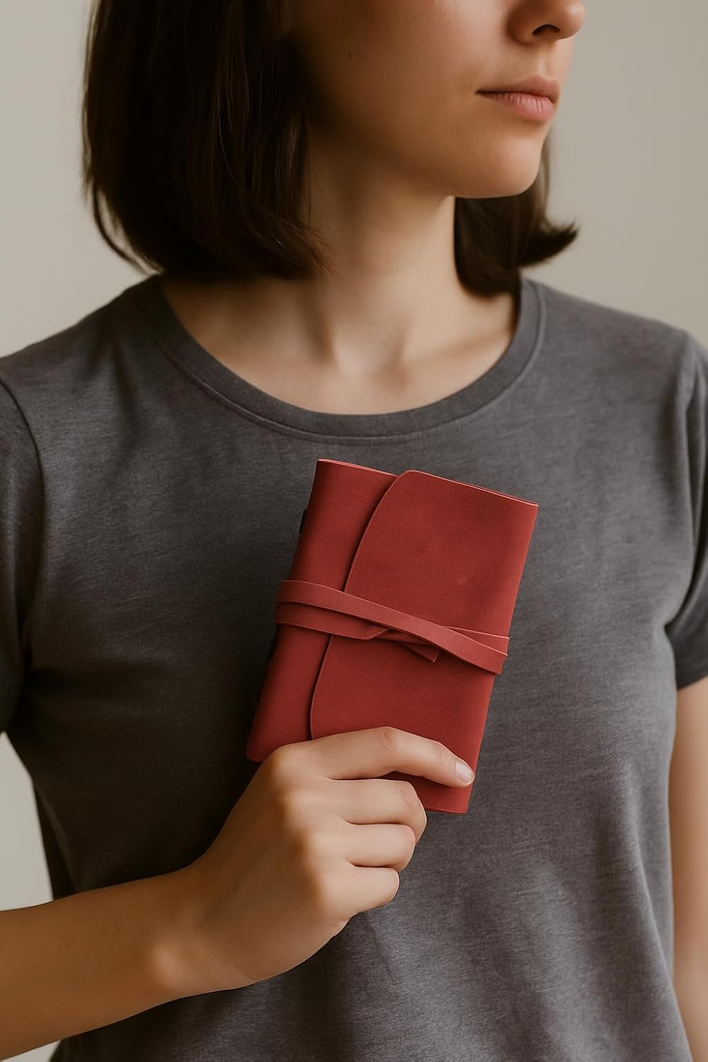 RILIHO Leather Journal for Women - A5 Notebook 6x8.1 Inch, Genuine Leather Diary for Writing, Vintage Style, Ideal for Men and Women, Artists, Travelers, Red