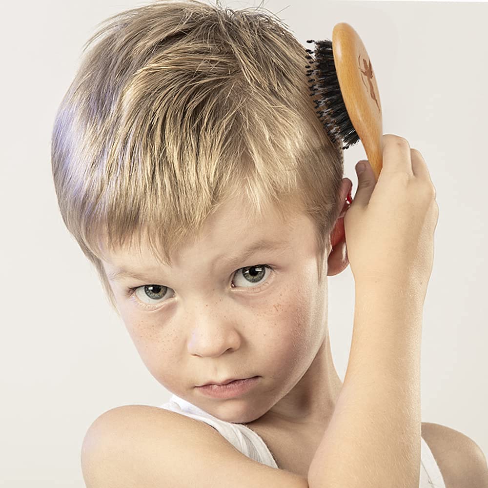 Hair Brush, Pocket Mini Travel Boar Bristle Hairbrush for Thick Thin Curly Straight Long Short Wet Dry Hair for Men Women Kids for Smoothing Detangling Massaging Adding Shine