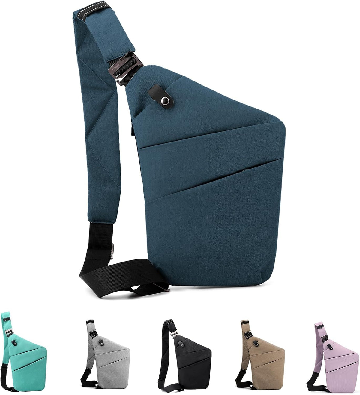 Anti Theft Crossbody Bag, One Shoulder Chest Sling Bag Multi Pockets Slim Anti Theft Travel Purse for Women & Men