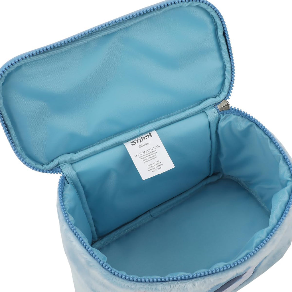 Bioworld Disney Stitch Embroidered Face Blue 6" Beauty Case