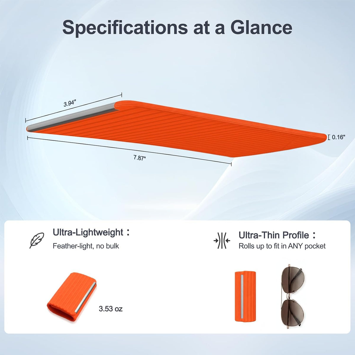 Foldable Phone Stand, Flexible Phone Holder Built-in Aluminum Anti-Slip Silicone Portable Phone Stand for Phone Tablet Laptop Bed Office Airplane Travel Orange