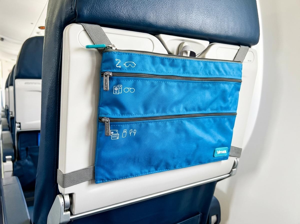 SeatPak - Airplane Pockets - Airplane Accessories - Plane Travel Essentials - Travel Organizer - Seat Storage Organizer - Air Travel Essentials - Seatback Organizer (Black)