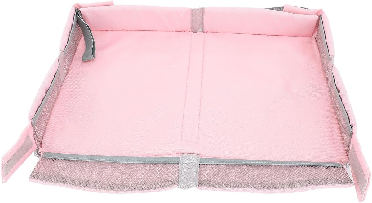 Travel Tray Cover, Foldable Polyester Organizer, 15.35 Inch (Pink)