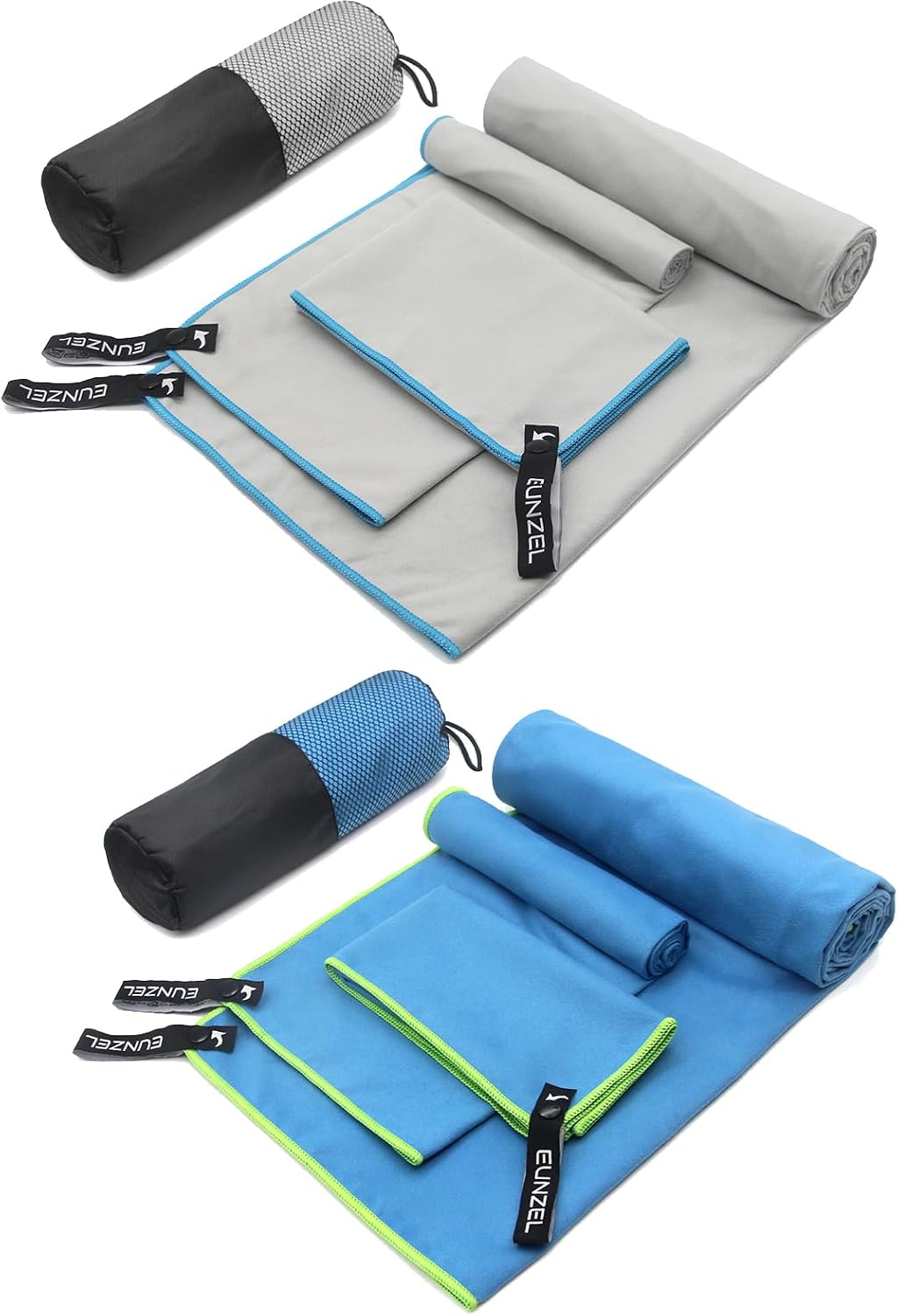 Eunzel Quick Dry Camping Towel Light Grey &Blue (Bundle)
