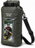 3L IPX8 Waterproof Dry Bag Backpack with Touchscreen Phone Pouch,Green