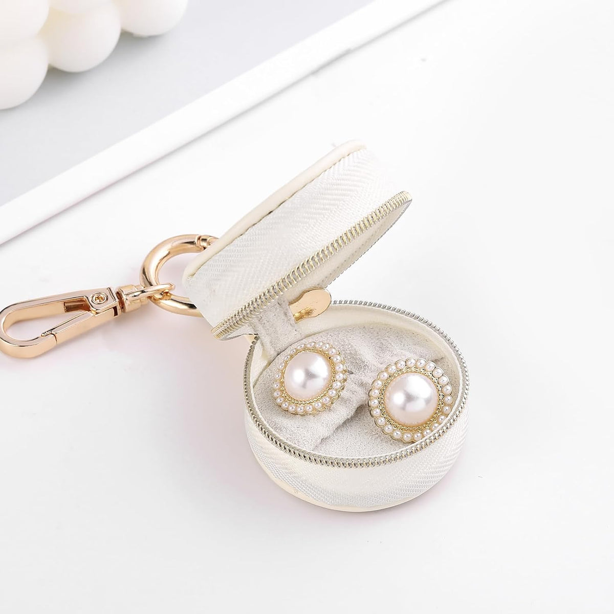 2 Pcs Portable Jewelry Ring Holder Boxs with Keychain