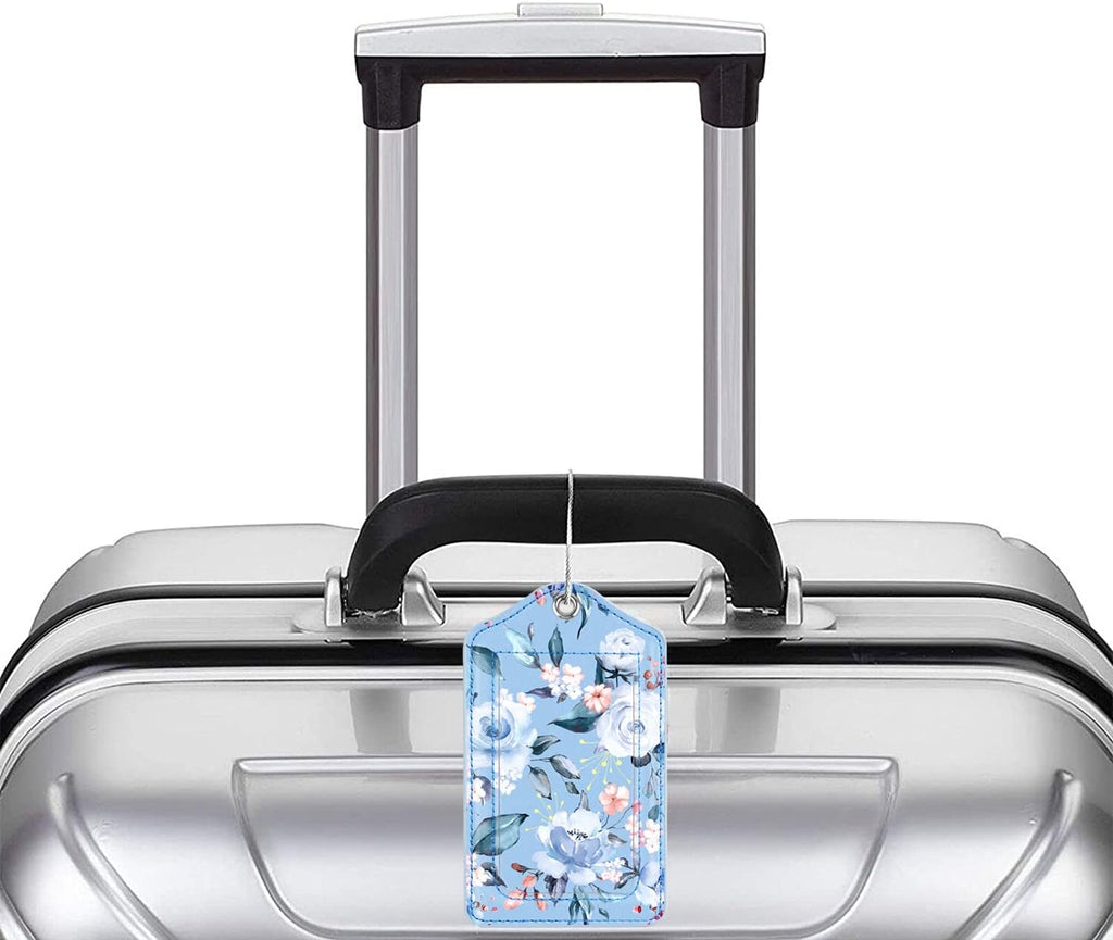 (2 Pack) Luggage Tag for Suitcases Leather Privacy Cover ID Label Travel