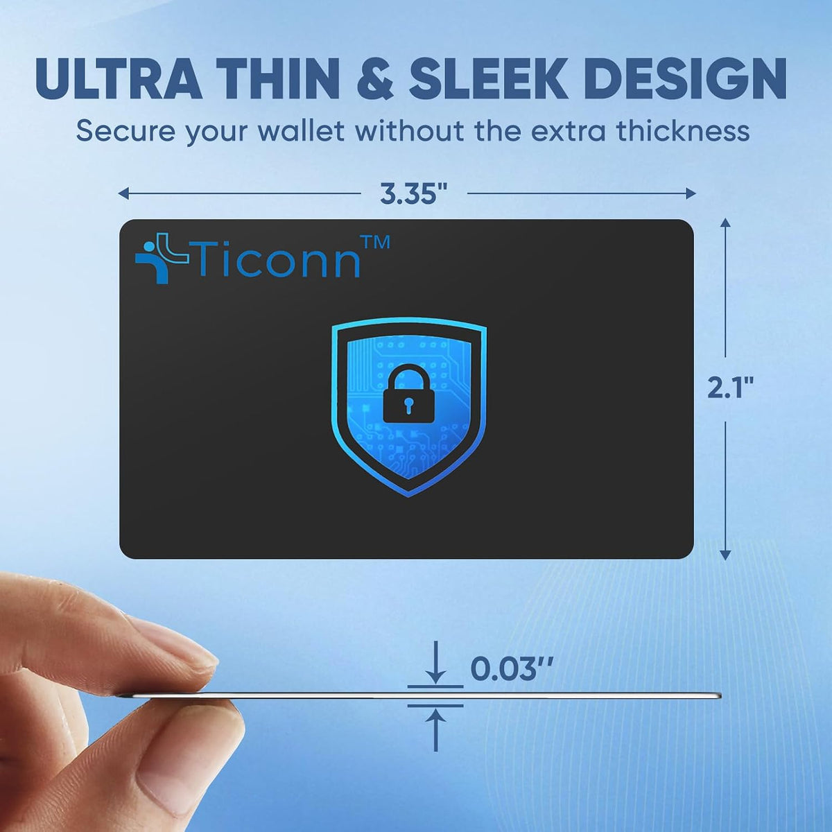 TICONN 2 Pack RFID Blocking Card, Anti-Theft NFC Credit Card Protector