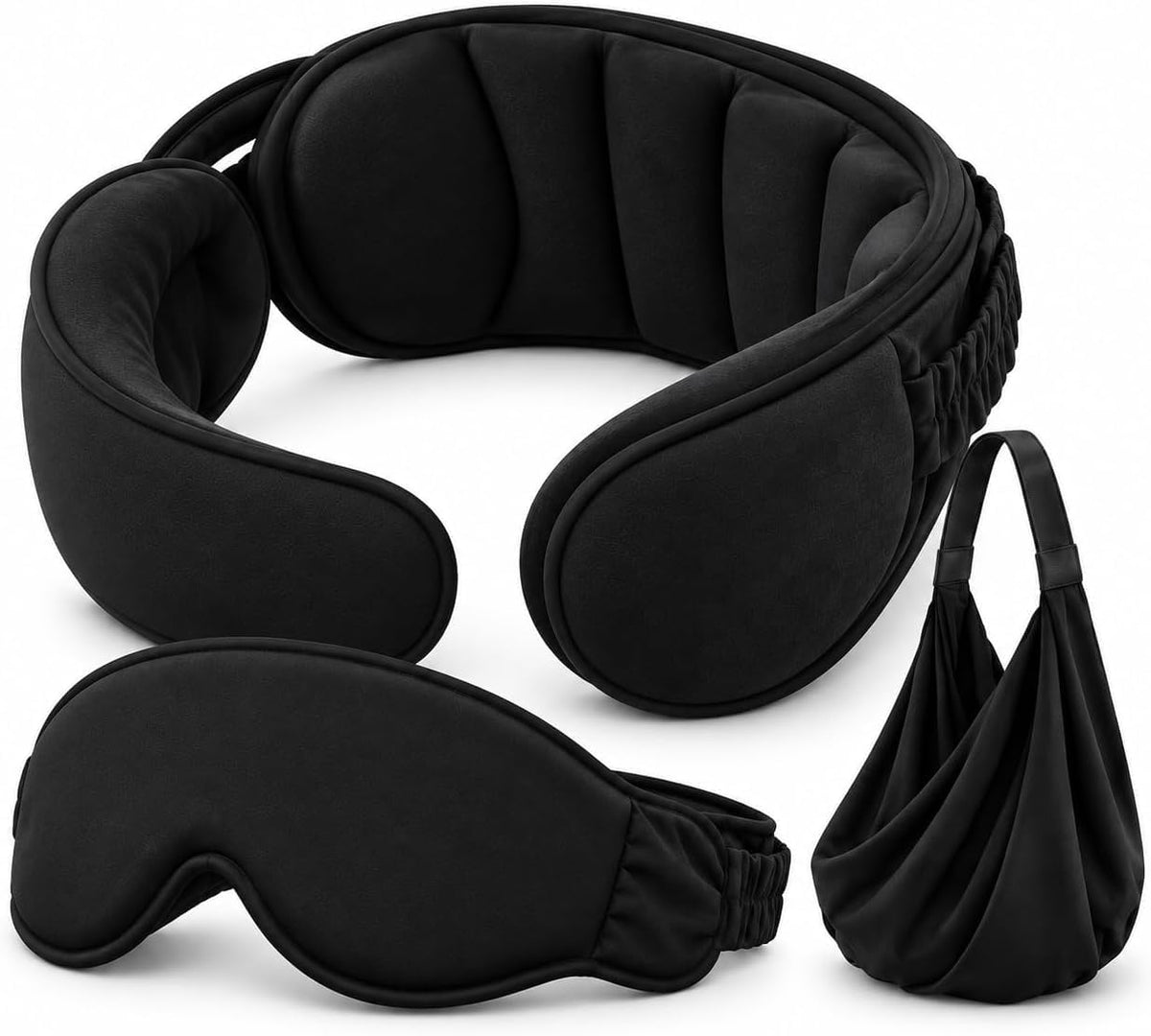 3-in-1 Airplane Sleep Support System, Memory Foam Long Haul Flight Pillow with Adjustable Travel Eye Mask and Blanket-Like Body Sling, Sleeper Hold for Flight Car Train
