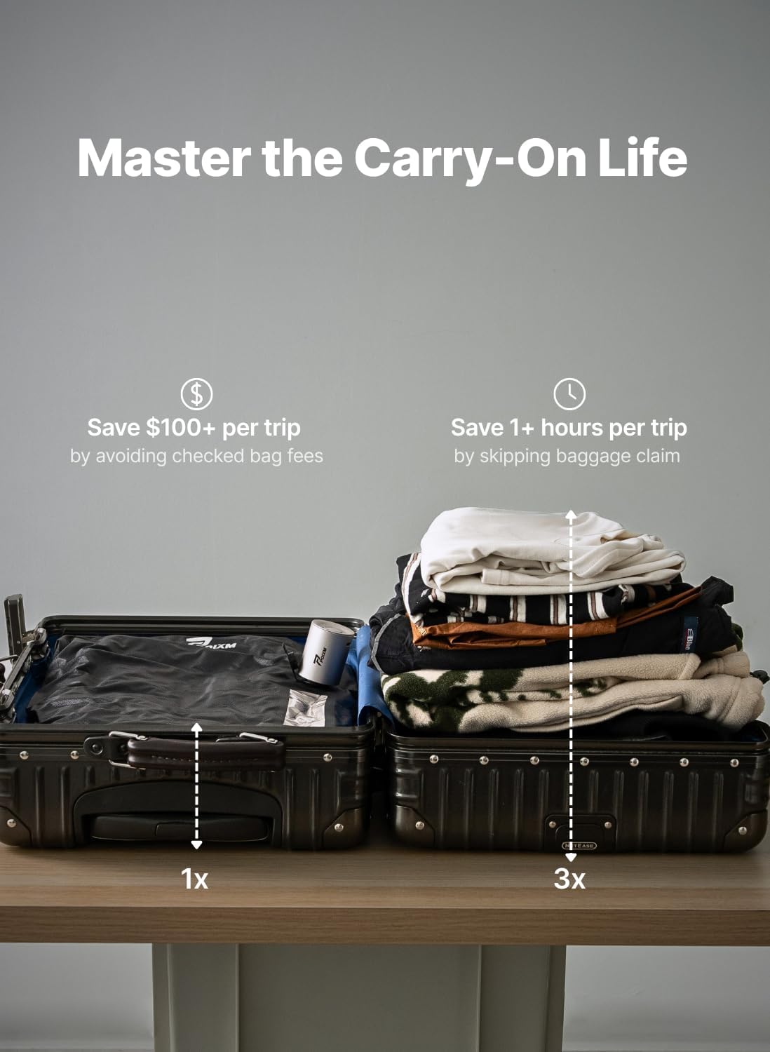 Travel Vacuum Bags with Pump, Carry-On Space Saver, Combo (3 Pack)