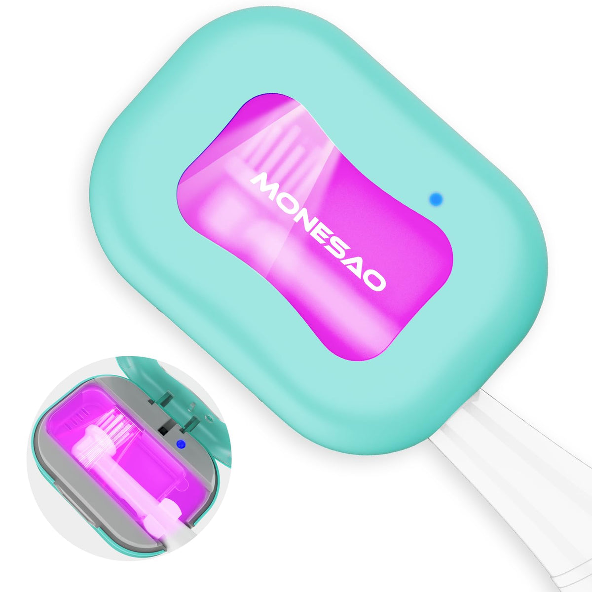 MONESAO Toothbrush Sanitizer Case, Toothbrush Covers with Holder