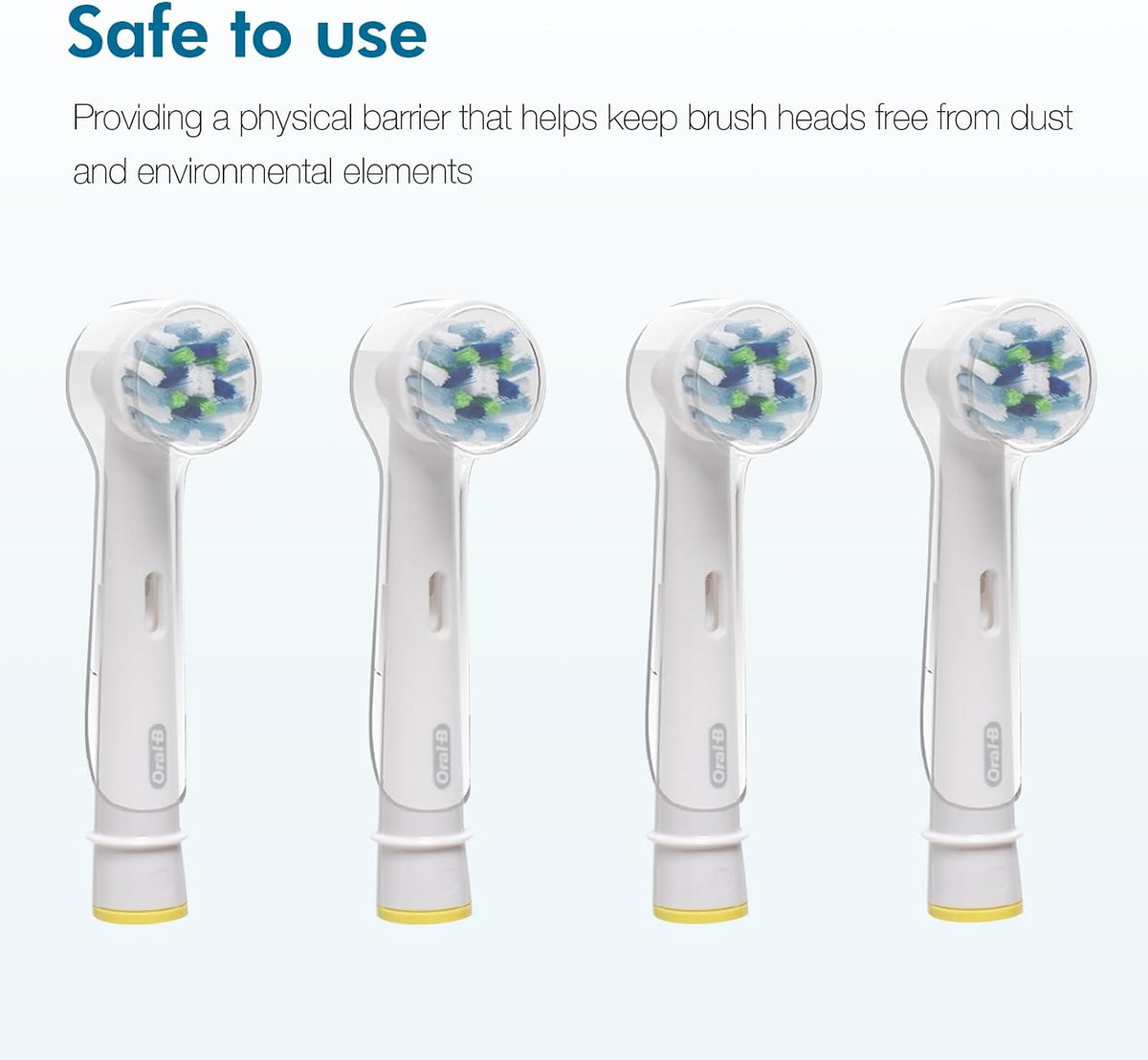 4 PCS Long Toothbrush Head Covers (Transparent) Compatible with Oral B Electric Toothbrush Head + 1 PCS Toothbrush Holder with 1 Charging Stand Slot and 2 Toothbrush Head Stands