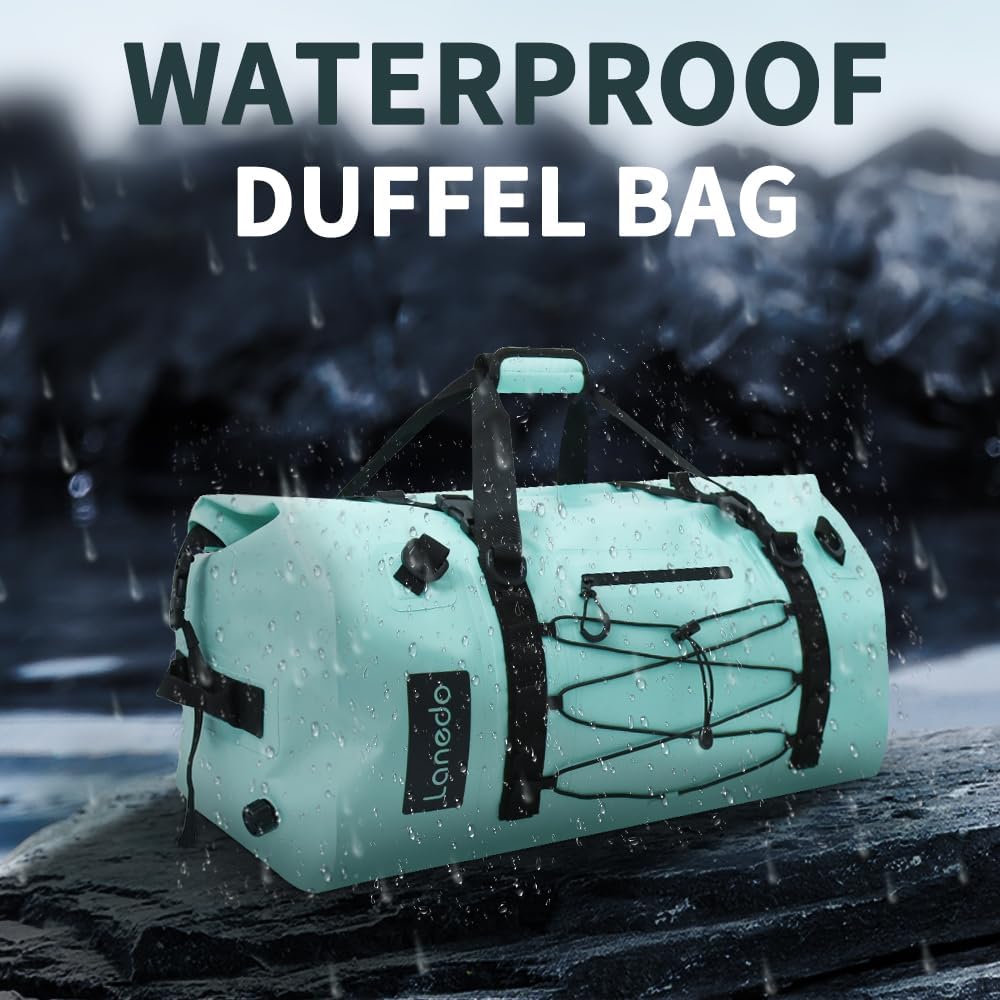 80L Dry Bag Large Waterproof Bag Roll-Top Heavy Duty Fishing Duffel Bag with Durable Straps & Handles for Kayaking Paddle boarding Boating Rafting Fishing Canoeing Camping