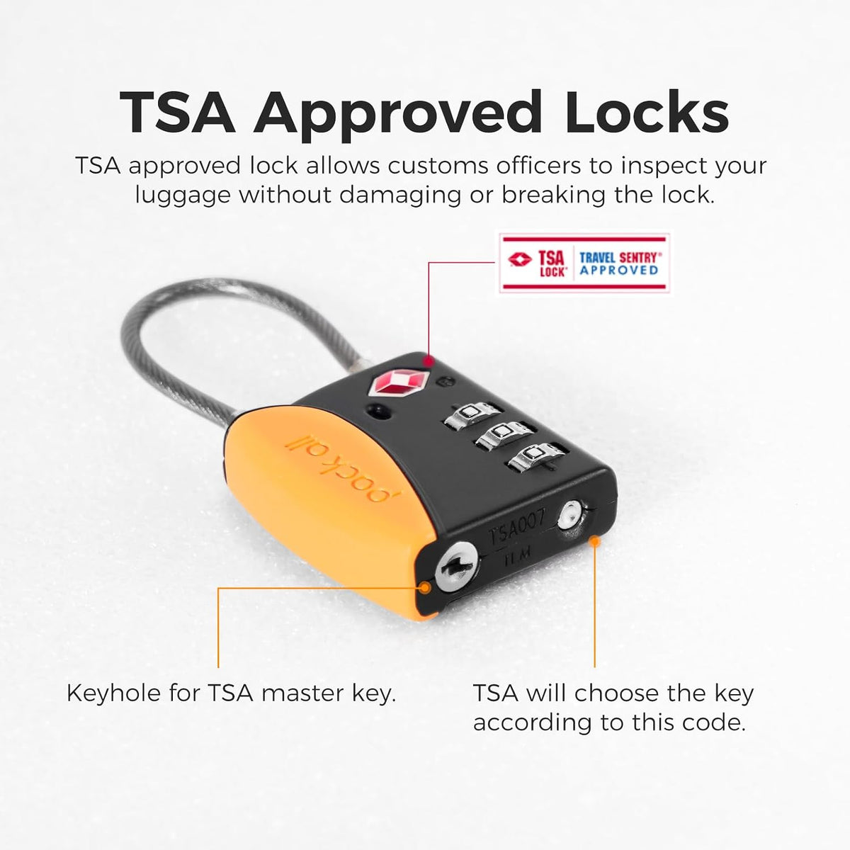 pack all TSA Approved Travel Luggage Locks, Resettable 3-Digit Code