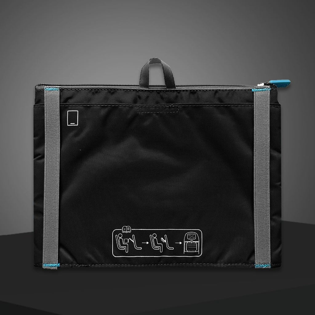 SeatPak - Airplane Pockets - Airplane Accessories - Plane Travel Essentials - Travel Organizer - Seat Storage Organizer - Air Travel Essentials - Seatback Organizer (Black)