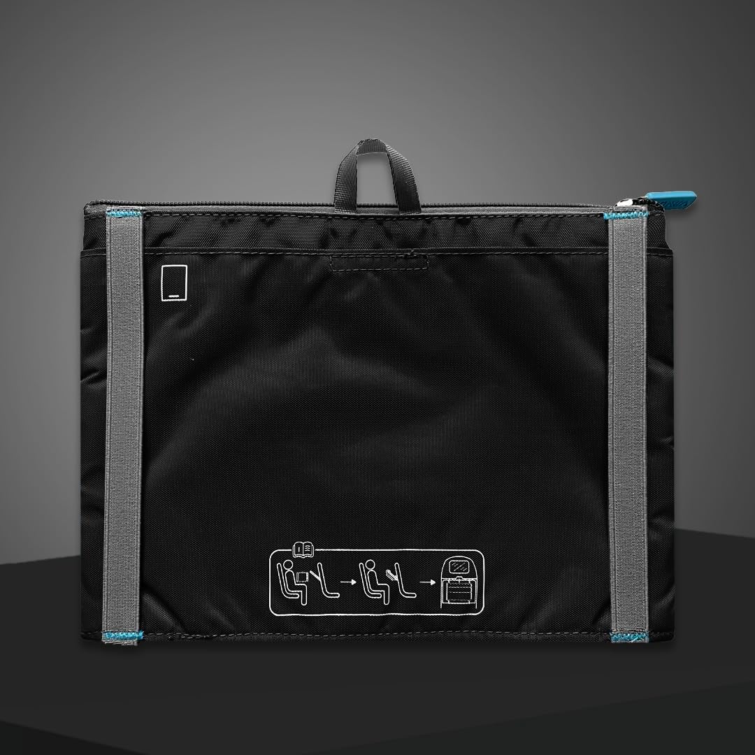 SeatPak - Airplane Pockets - Airplane Accessories - Plane Travel Essentials - Travel Organizer - Seat Storage Organizer - Air Travel Essentials - Seatback Organizer (Black)