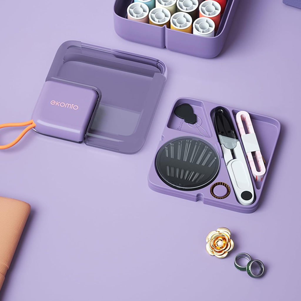 Sewing Kit, Needle and Thread Kit with Travel Sewing Supplies and Accessories for Adults,Kids,Beginner with Scissors,Sewing Needles Thimble,Thread,Seam RipperTape Measure etc (Purple)