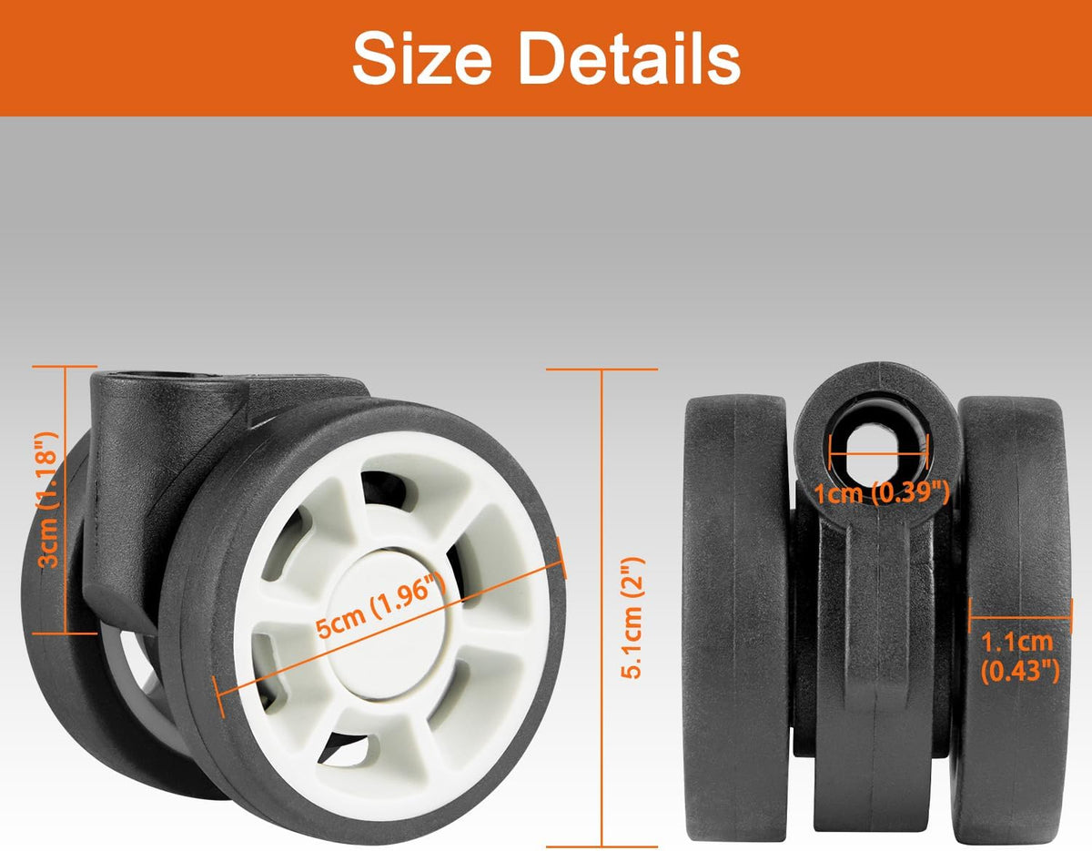 Wheels for Rimowa Trunk, 2 Pack Replacement Kit for Luggage(50mm-Grey-Sector)