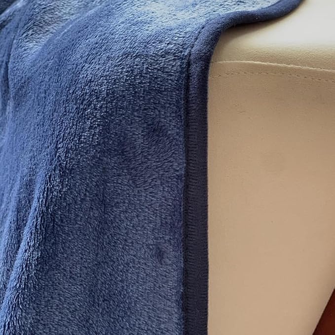 ShezPretty Premium 2in1 Soft Travel Blanket Pillow with Airline Hand Luggage Sleeve and Backpack Clip Airplane (Navy Blue)