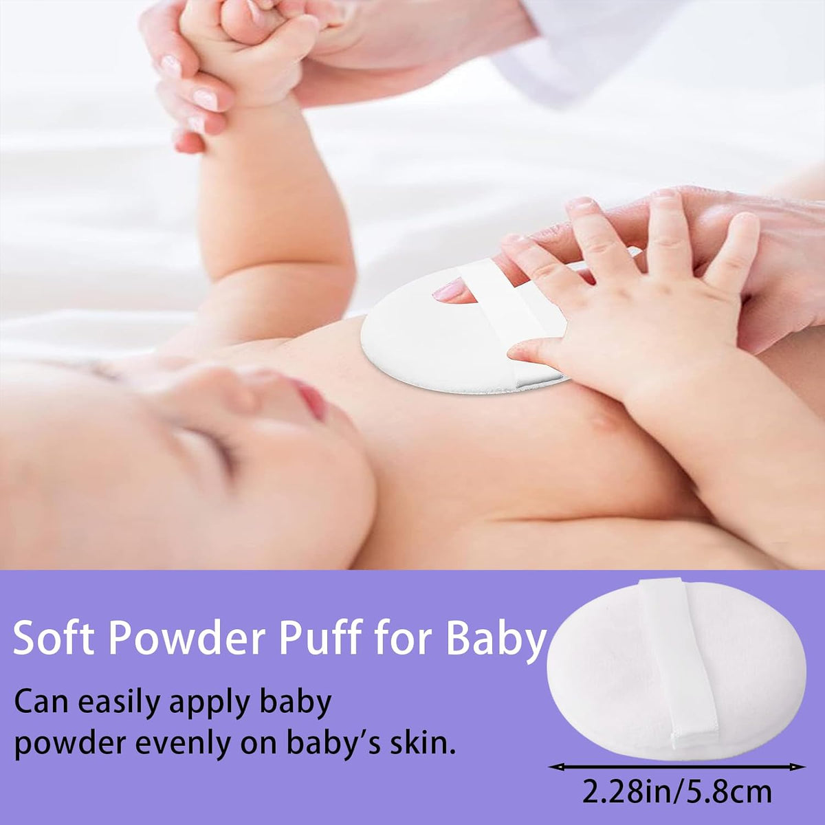 SHIMIDO Body Powder Puff and Container, 3.15" Portable Empty Body Powder Container for Baby Women's Loose Dusting Powder, Powder Case Box with Lids for Bath, Travel and Home Use (Dark night)