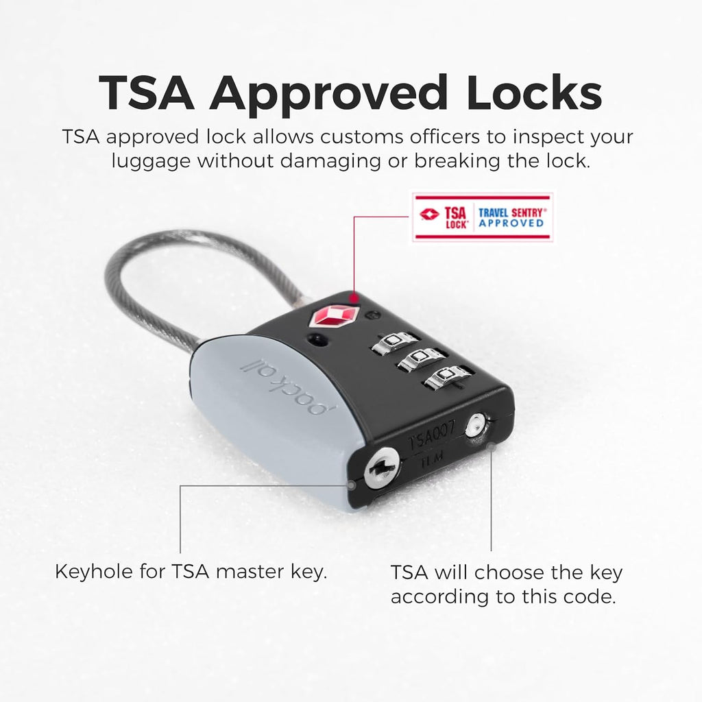 pack all TSA Approved Travel Luggage Locks, Resettable 3-Digit Code