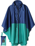 SaphiRose Adult Rain Poncho Waterproof Hooded Zipper Raincoat with Pockets