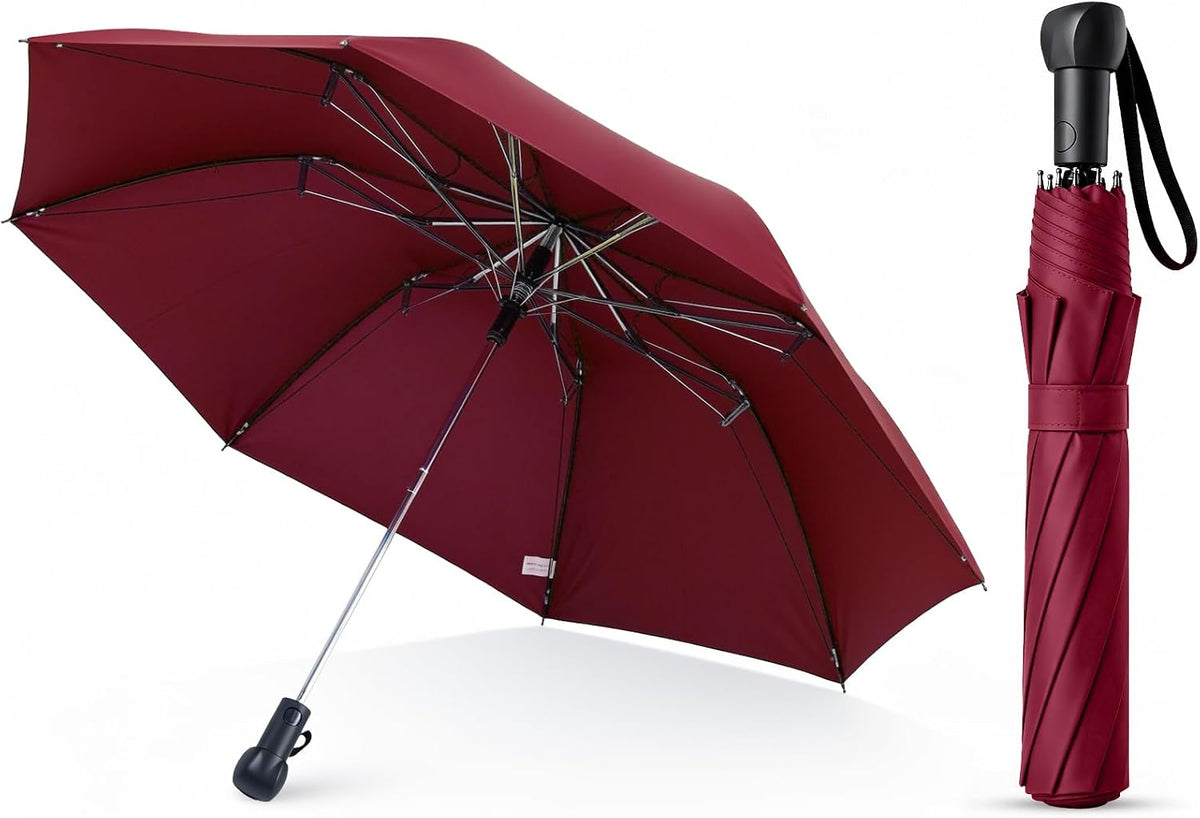 Collapsible Windproof Umbrella Travel - 42inch Auto Open & Manual Close