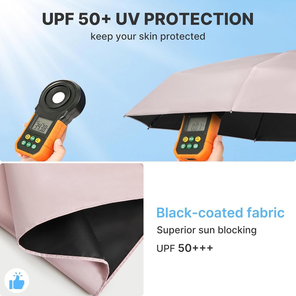 G4Free 46 Inch UPF 50+ Sun Umbrella with Extendable Built-in Handle