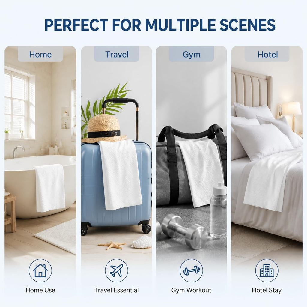Disposable Bath Towels, 6 Pcs Large Travel Bath Towel 55 * 28 Inches, Travel Essentials Compressed Towel - Portable Disposable Washcloths for Beach Shower Hiking Swim Hotel Camping