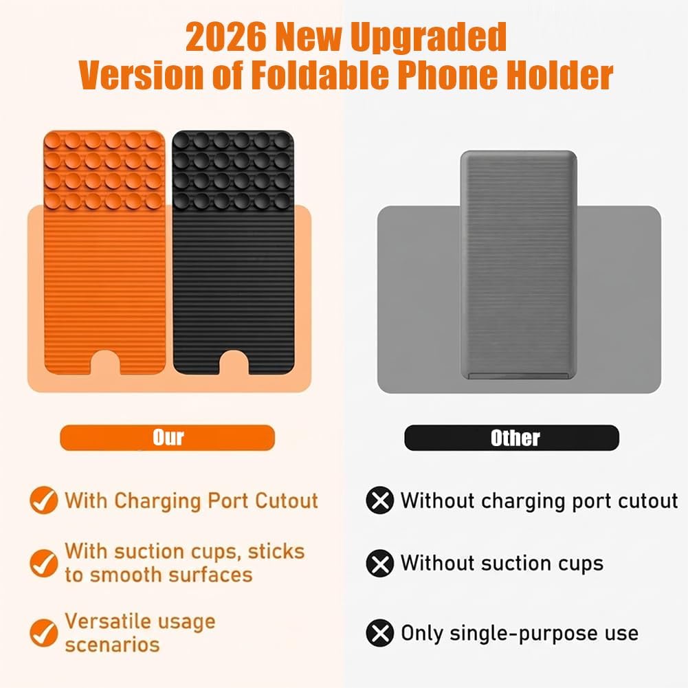 2pcs Airplane Phone Holder, Flexible Tablet Stand with 24 Suction Cups