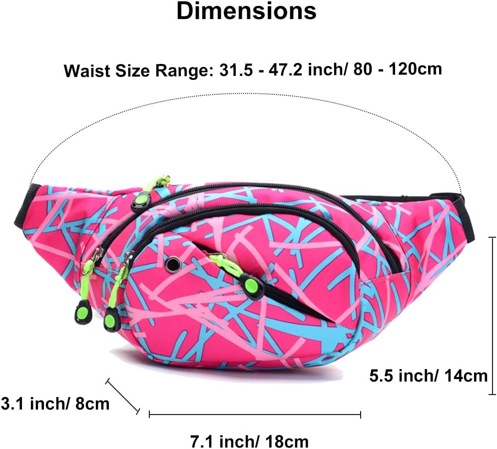Ausion Fanny Pack Waist Bag for Men&Women Adjustable Belt Hip Bum Bag Fashion Water Resistant Hiking Waist Bag for Traveling Casual Running Hiking Cycling