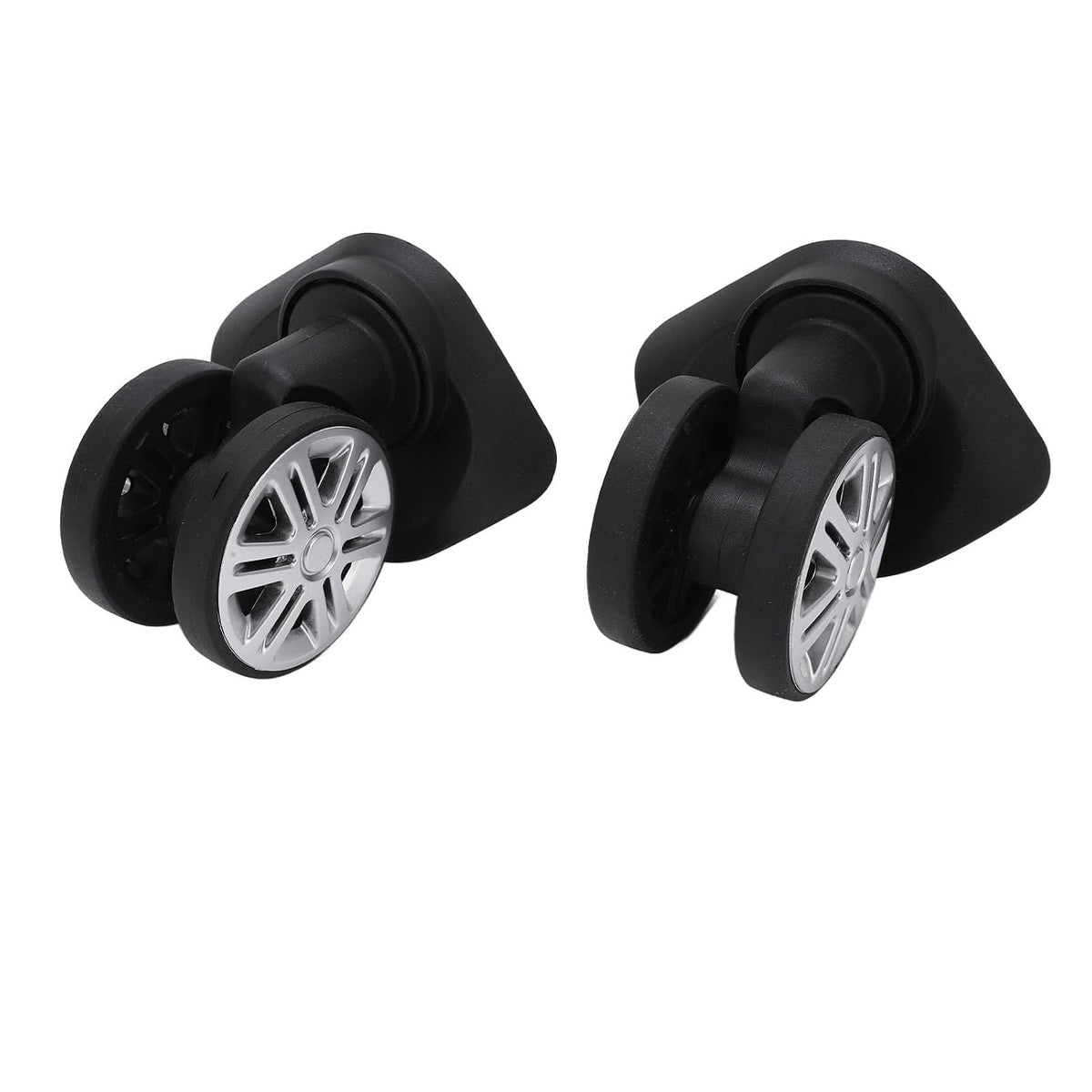 360 Degree Swivel Caster Wheels for Luggage – Black Plastic Replacement Trolley Wheels Compatible with Suitcase Travel Bags
