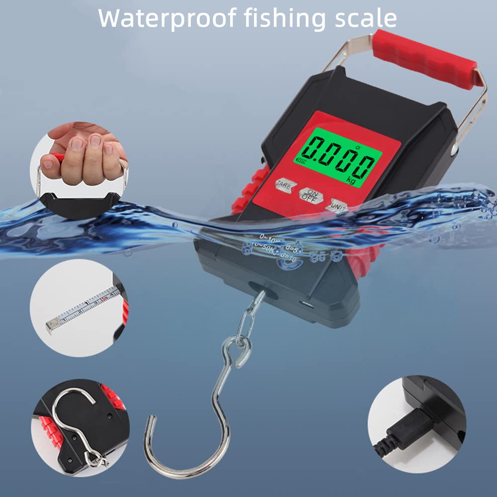 Klau Portable Rechargeable Fish Scale Luggage Scales 50 kg / 100 lb