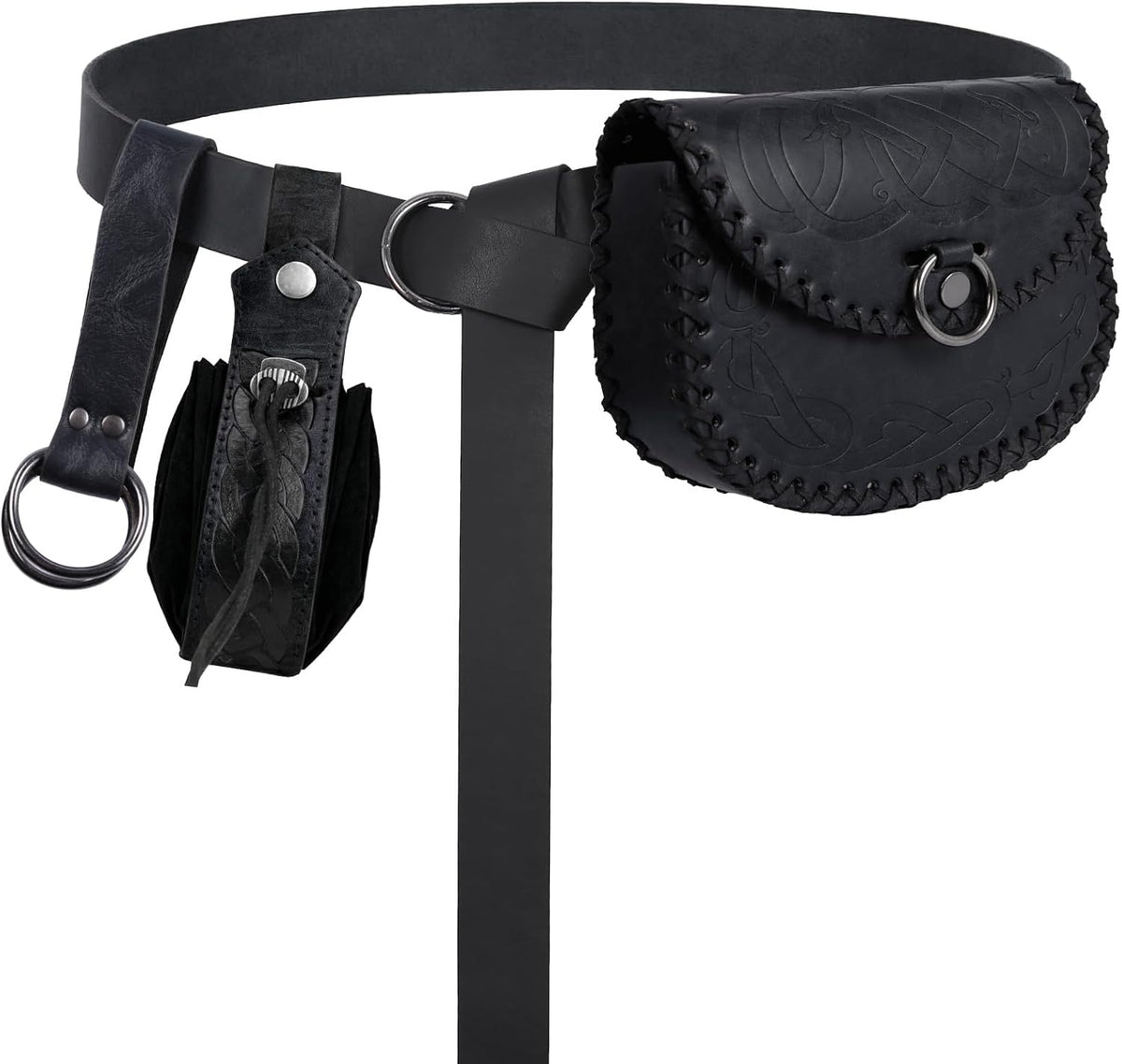 Black Renaissance Viking Pirate Belt Pouch 4pcs