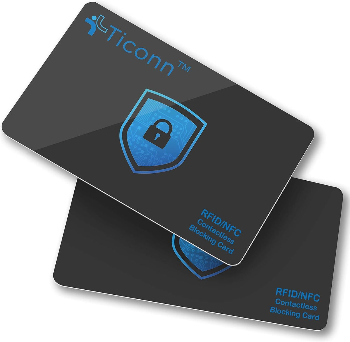 TICONN 2 Pack RFID Blocking Card, Anti-Theft NFC Credit Card Protector