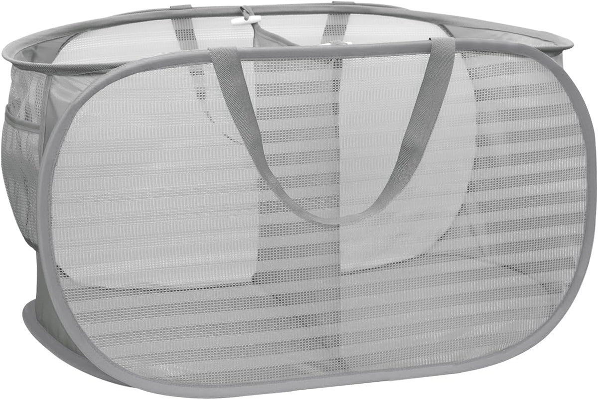 Collapsible Laundry Hamper Basket,Pop Up Mesh Divider Bag for Laundry Room