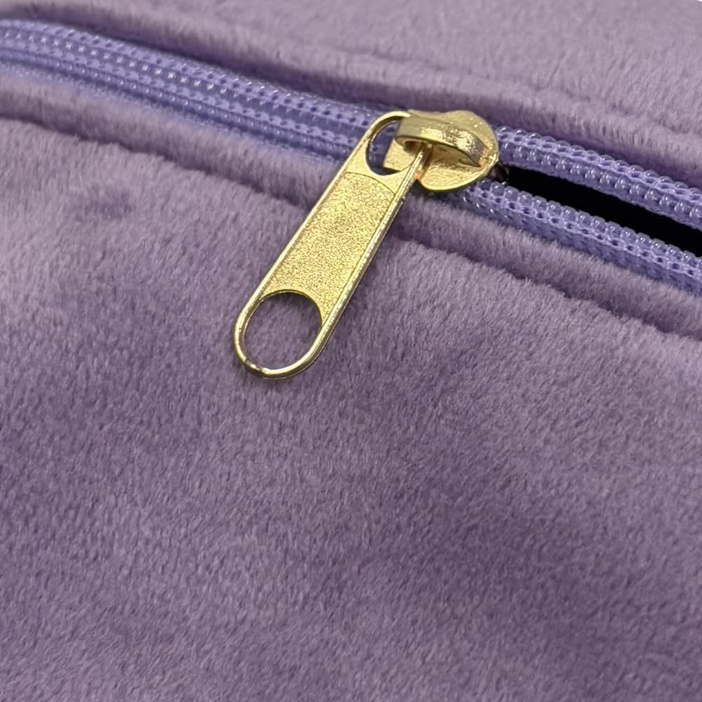 8pcs Small Velvet Jewelry Pouches with Zipper Gift Bags for Bracelet Necklace,Ring,Earrings,Earphone,Wedding Favors, Party Favors,Travel,3.94" X 3.94" (Purple)