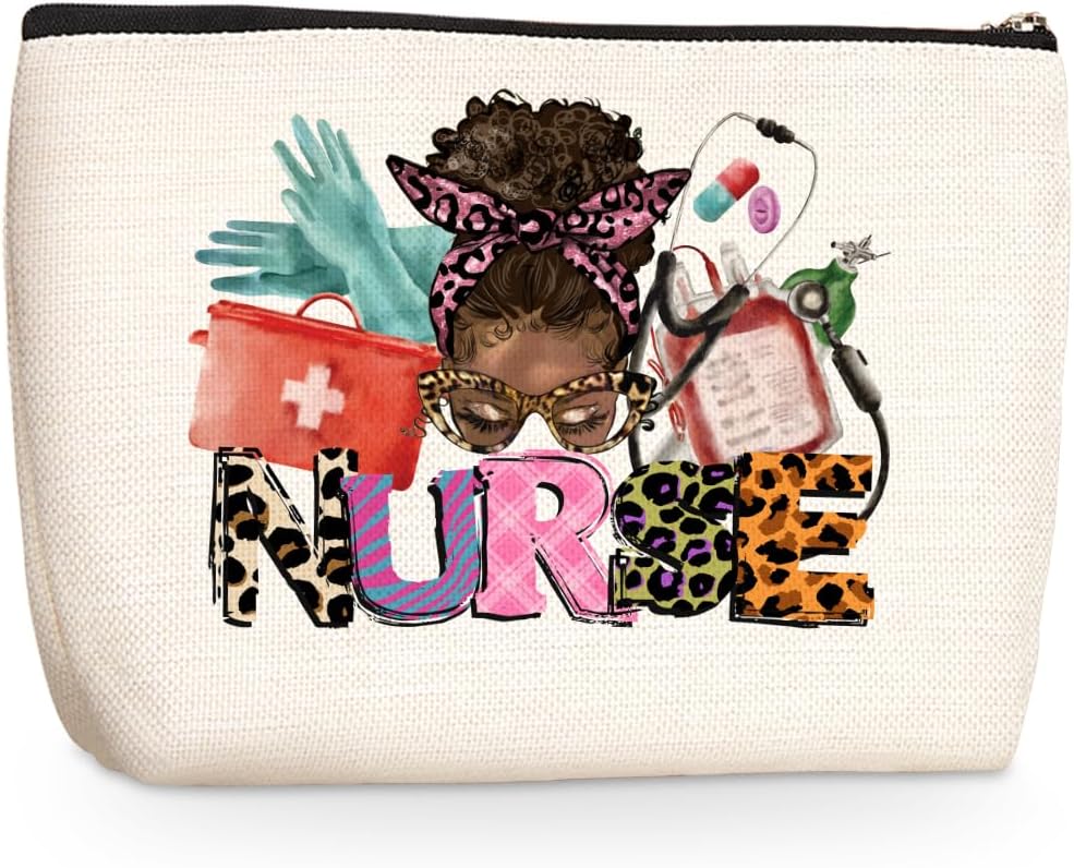 Inspirational Nurse Gifts RN Gifts Nurse Makeup Bag Cosmetic Bag Nurse Accessories for Work Nurse Bag for Women Nurse Nursing Graduation Gifts Birthday Christmas Nurse Week Appreciation Gift