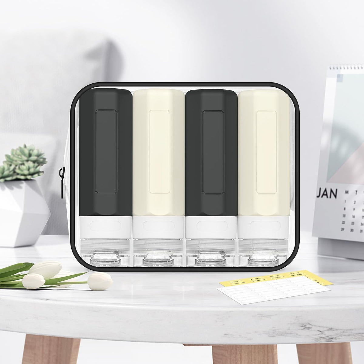 Redfly Travel Bottles for Toiletries 3oz, Silicone Travel Size Containers