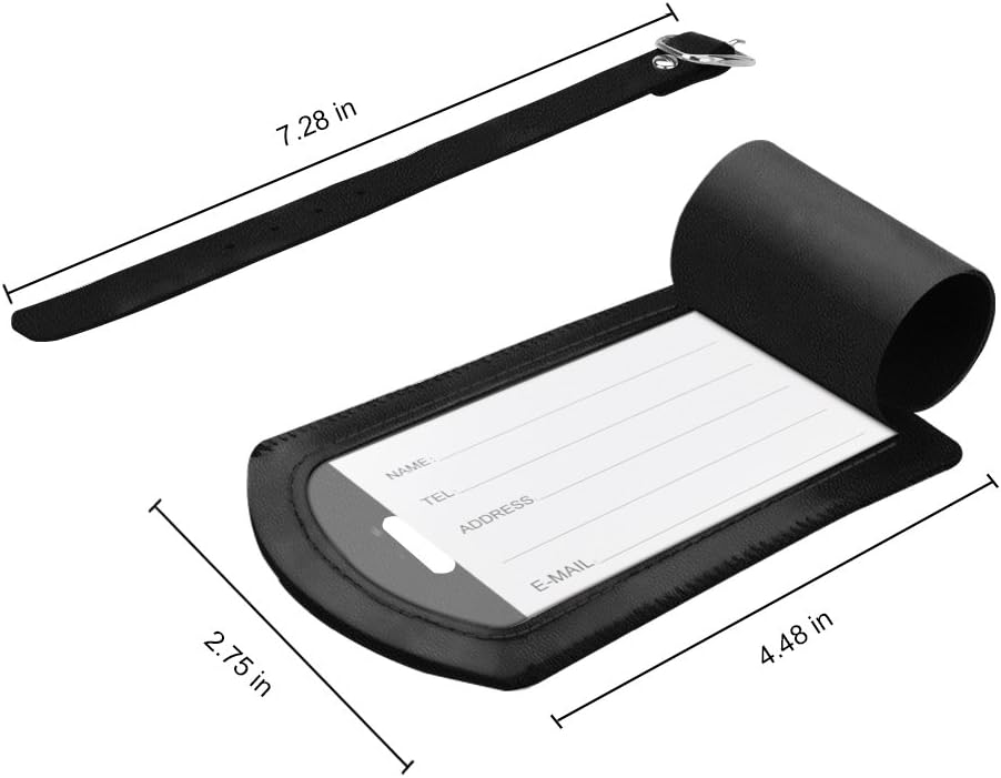 Fintie 2 Pack Luggage Tags Leather Name ID Labels with Privacy Cover