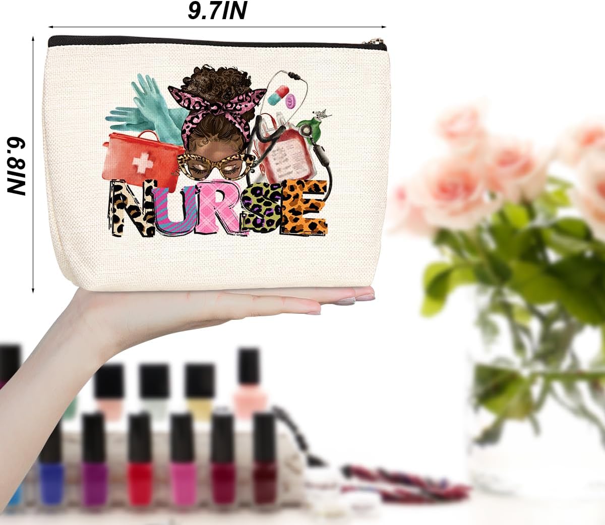 Inspirational Nurse Gifts RN Gifts Nurse Makeup Bag Cosmetic Bag Nurse Accessories for Work Nurse Bag for Women Nurse Nursing Graduation Gifts Birthday Christmas Nurse Week Appreciation Gift