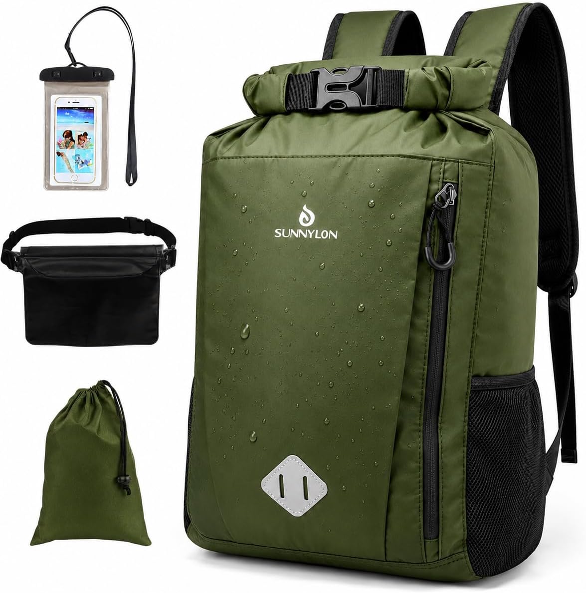 Dry Bag Backpack, 20L Dry Bags Waterproof with Waist Pouch and Phone Case,Roll top Dry bag for kayaking,Marine dry bag for Kayaking,Beach, Rafting, Boating, Hiking, Camping and Fishing